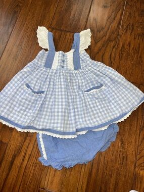 Well Dressed Wolf Light Blue Gingham Dress with Bloomers